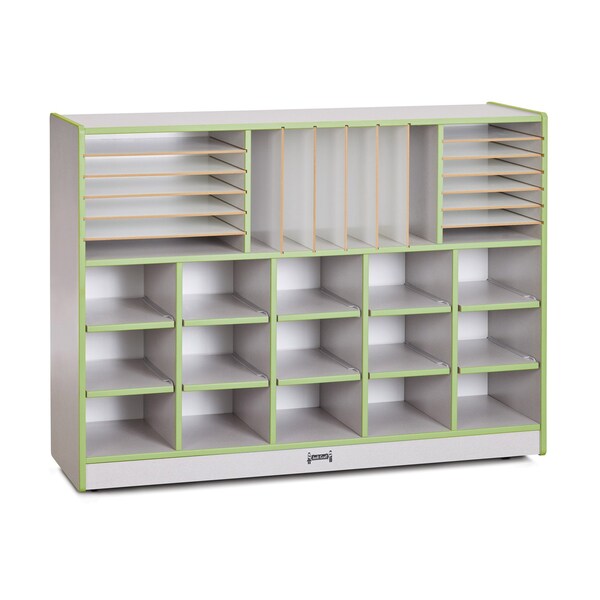Jonti-Craft Rainbow Accents Sectional Cubbie-Tray Mobile Unit, without Trays, Key Lime Green 0415JCWW130 - main